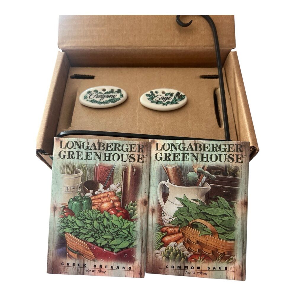 Longaberger Greenhouse Herb Marker and Seed Packet Gift Set